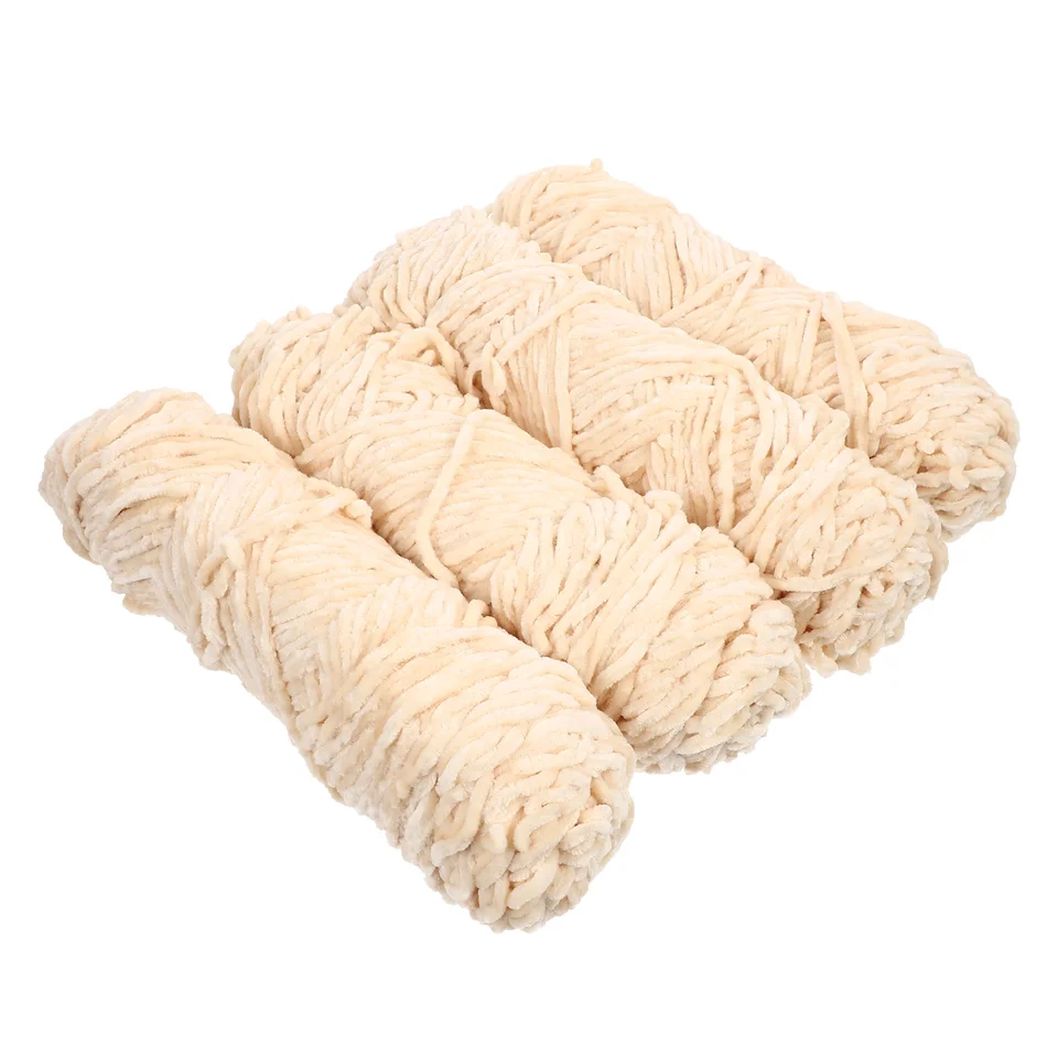 4 ks Pletená šatka farebná zlatá zamatová priadza háčkovaný materiál Weing Weing Wool Mäkká béžová béžová