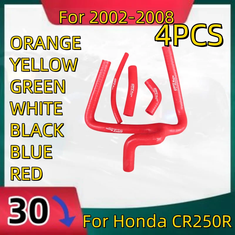 4 ks pre Honda CR250R 2002-2008 CR 250 R Silikónový radiátor y Hadicový rúrkový rúrka 2002 2003 2004 2005 2006 2007 2008