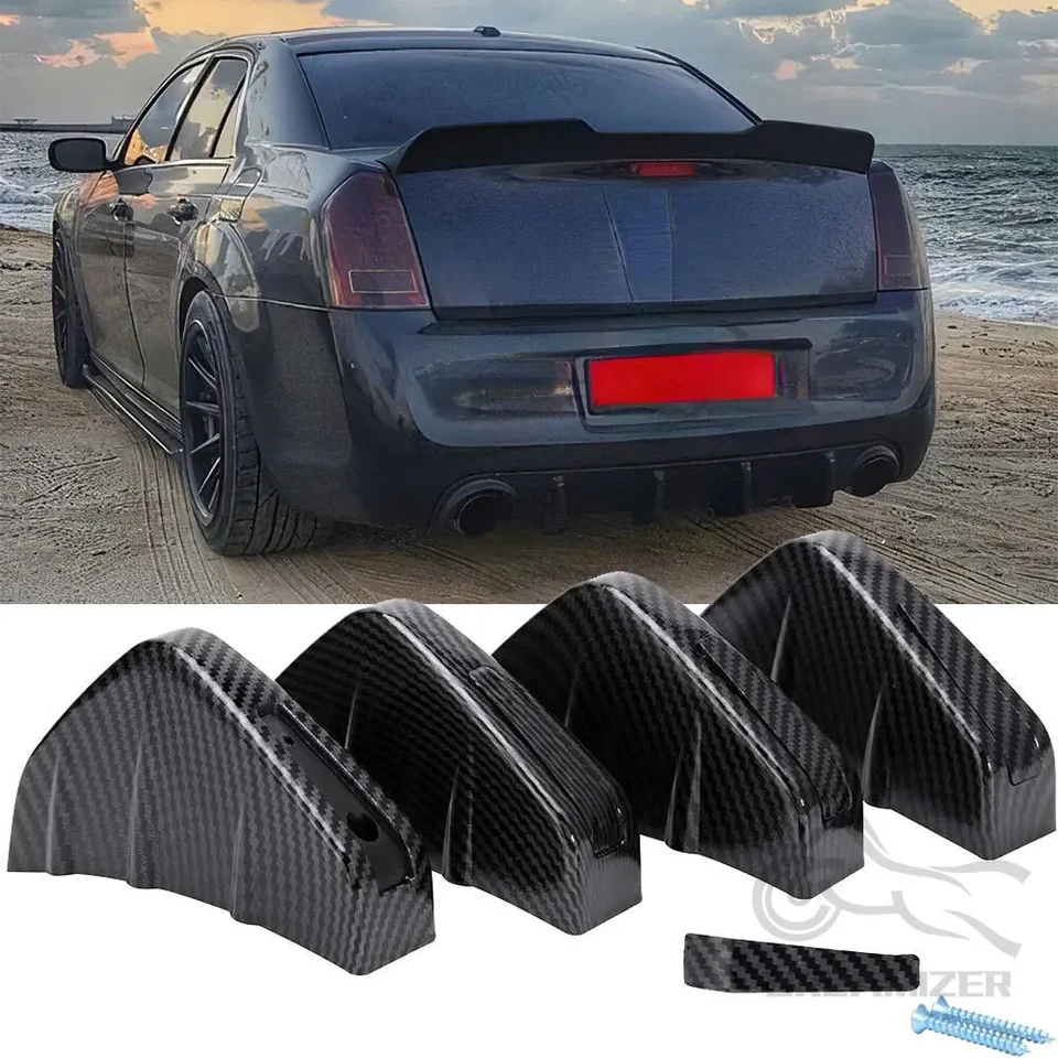 4 ks zadným nárazníkom difúzora rozptyľovača Splitter Spoiler 4-Fins Automatické nárazníky anti-crash pre Chrysler 300 SRT8 2005-2019