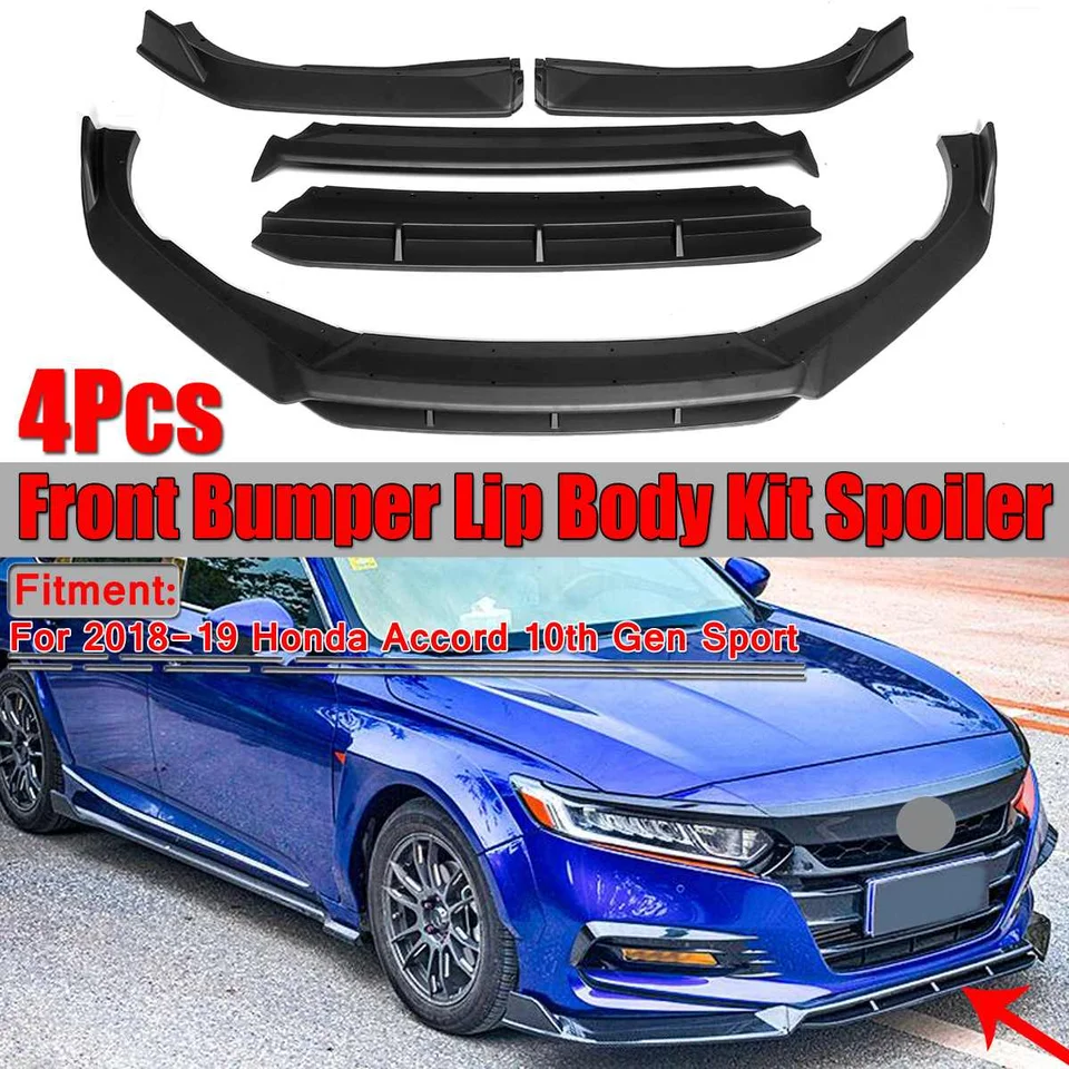 4 -kusové auto predné nárazníky Splitter Body Kit Spoiler Splitter Front Bumper Lip pre Honda pre Accord 10. 2018 2019 Gen Sport