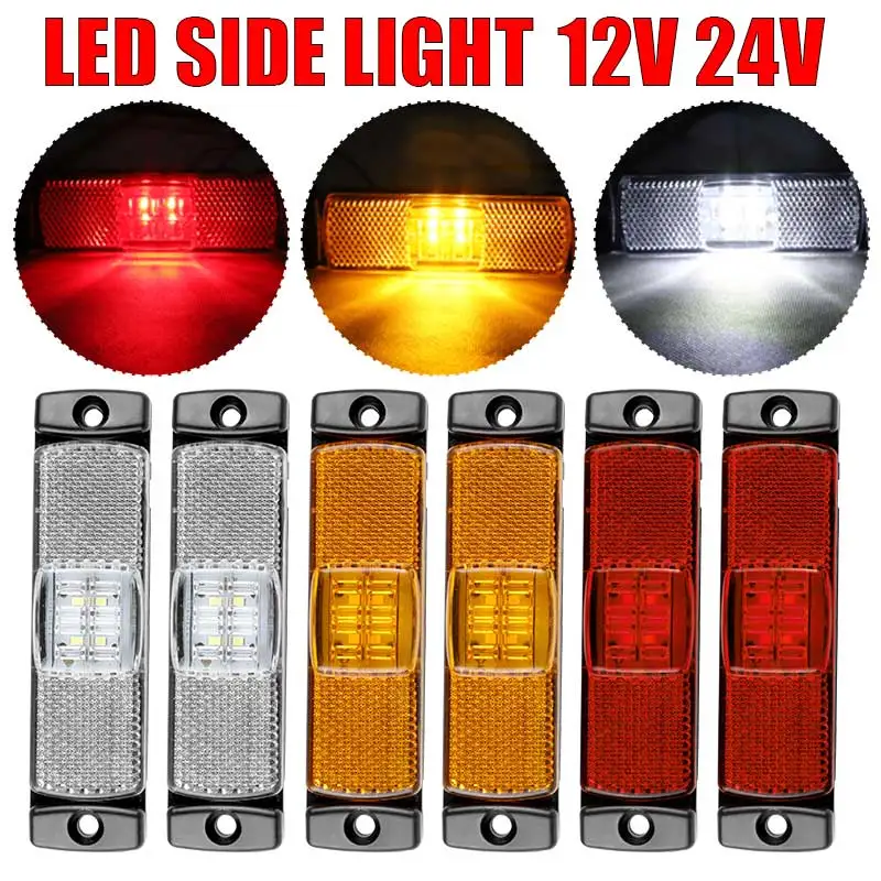 4 LED bočné značkové svetlo 12V 24 V šírka šírka zrážky lampy Varovanie Indikácia pozícia zadná svetlo pre pickup nákladné vozidlo auto