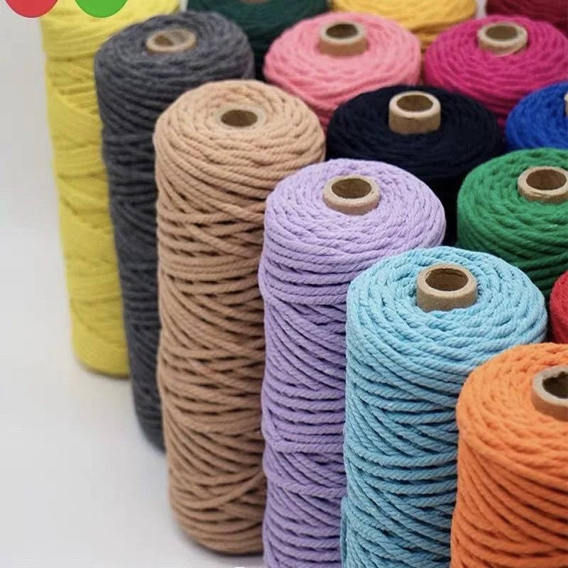 4 mm 10m ručne rezané makrame šnúrky COOD Cotton Lope String Crafts DIY farebná vlákna Krútená domáca svadobná strana dekorácia