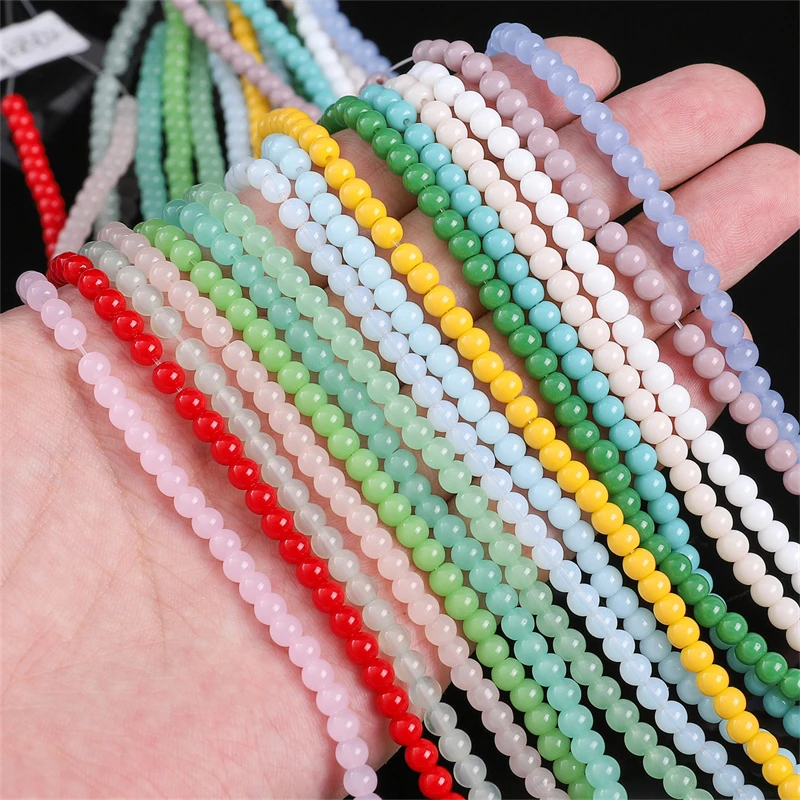 4 mm 95ks sklenené guľôčkové korálky rozperkové korálky pre šperky výroby DIY remeslá Náramok Náramok Náramok Náramok Ručné odevy