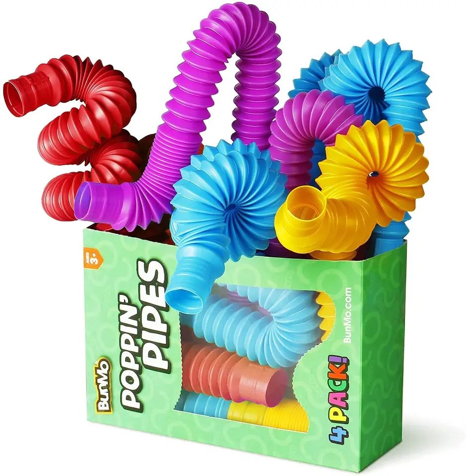 4 Pack Mini Tube Sensory Fidget Toy Colorful High-Duty for Construction Building Vzdelávacie hračky pre stres autizmus ADHD