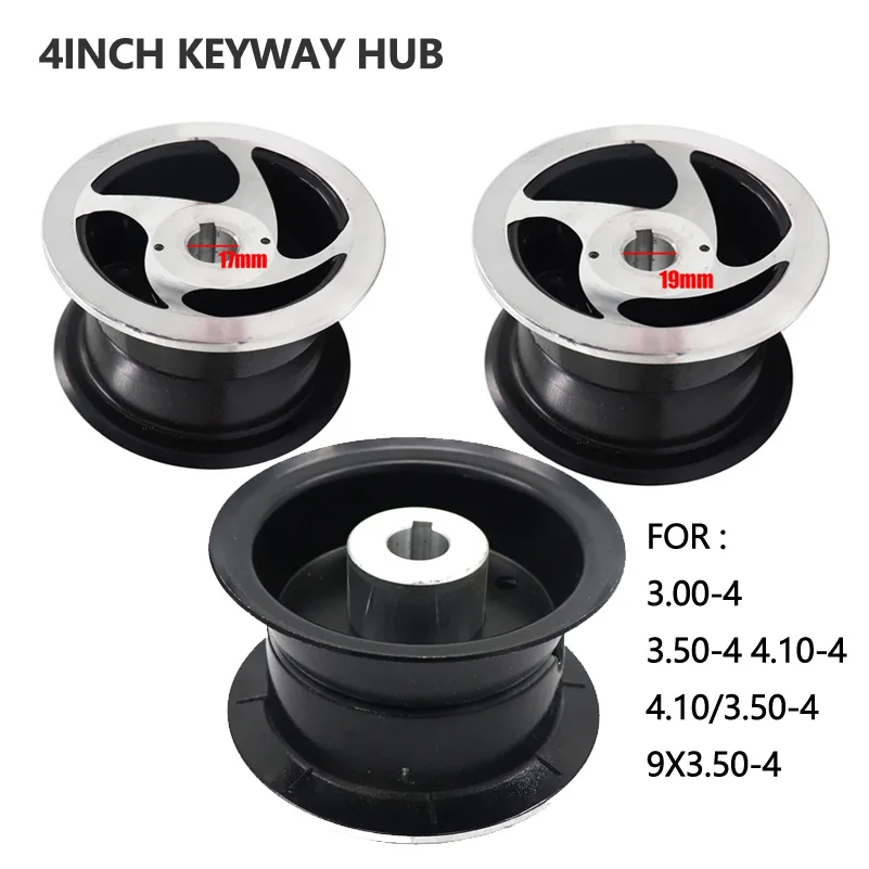 4 palce 4,10/3,50-4 9x3.50-4 3,00-4 Hubový hliníkový zliatinový koleso ráfiky Keyway ložový náboj pre Mini Moto, ATV & Go Kart Electric Scooter