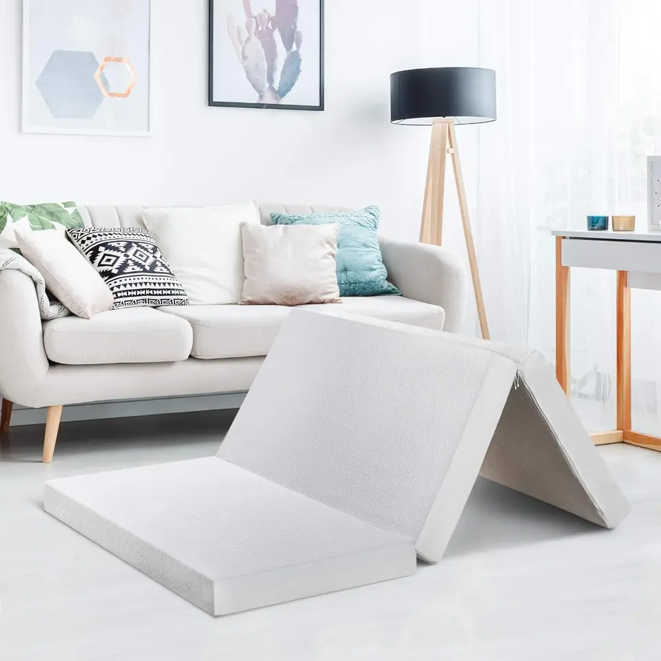 4-palcová Trifold Pamäťová penová matrac s obalom, certifikovaný certipur-us, x malý
