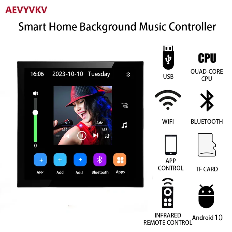 4 -palcový andriod 10 eShare WiFi Bluetooth domáce kino Digitálne stereofónne zvukové hudobné steny zosilňovač