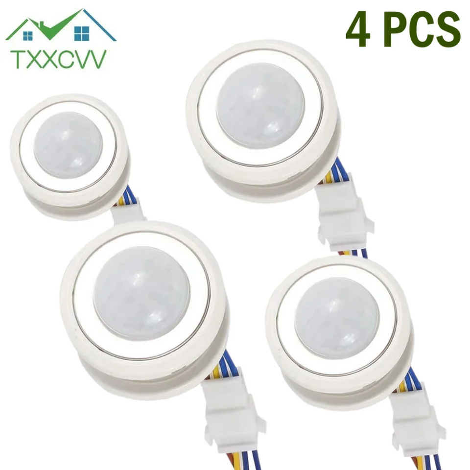 4 PCS Spínač svetla snímača pohybu PIR 220V 110V Časové oneskorenie/režim Nastavte infračervené infračervené infračervené osoby