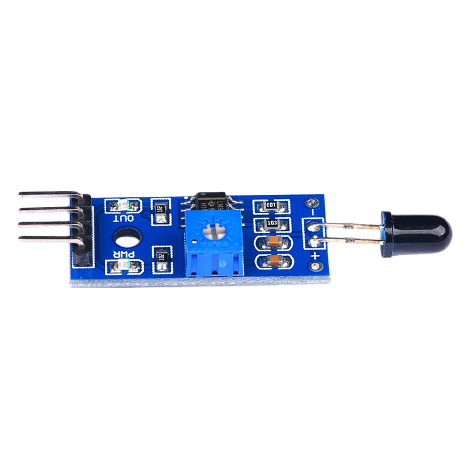 4 PIN Fire Detector Infračervený modul prijímača 3.3V-5V Infračervený príjemný modul citlivosť nastaviteľná pre súpravu Arduino DIY