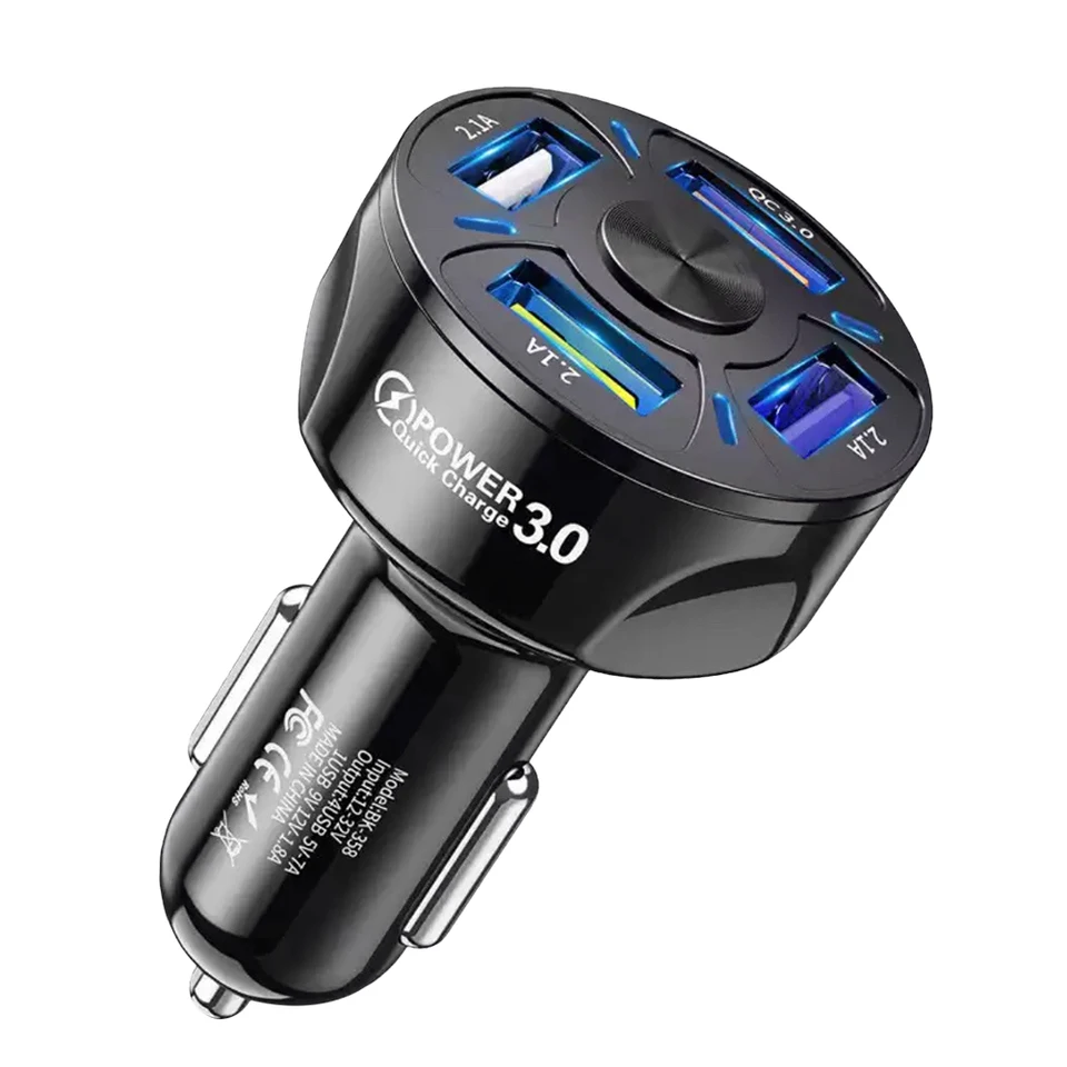 4 Port Spater Adapter Adaptér rýchly nabíjanie 35W USB Ports Charger Rýchle nabíjanie QC 3.0 Mobilné príslušenstvo