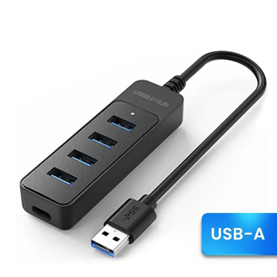 4 port USB 3.0 Rozširovanie rozširovania nábojov s portom typu C USB 3.0 Splitter vysokorýchlostný multifunkčný multifunkčný rozbočovač napájacieho adaptéra USB