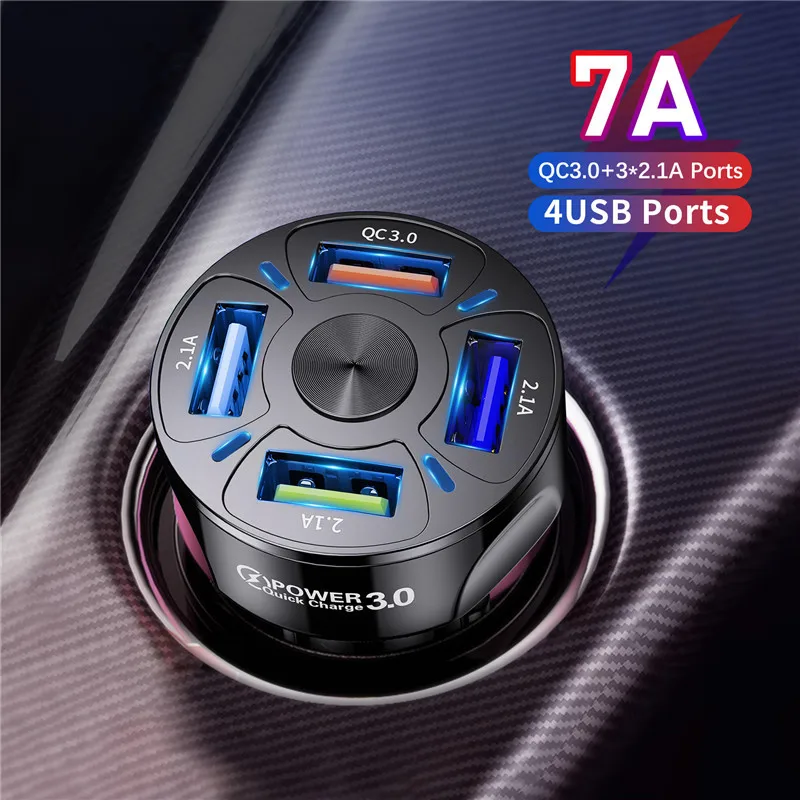 4 porty USB CAR nabíjačkou rýchly poplatok pre Volvo S40 S60 S70 S80 S90 V40 V50 V60 V90 XC60 XC70 XC90
