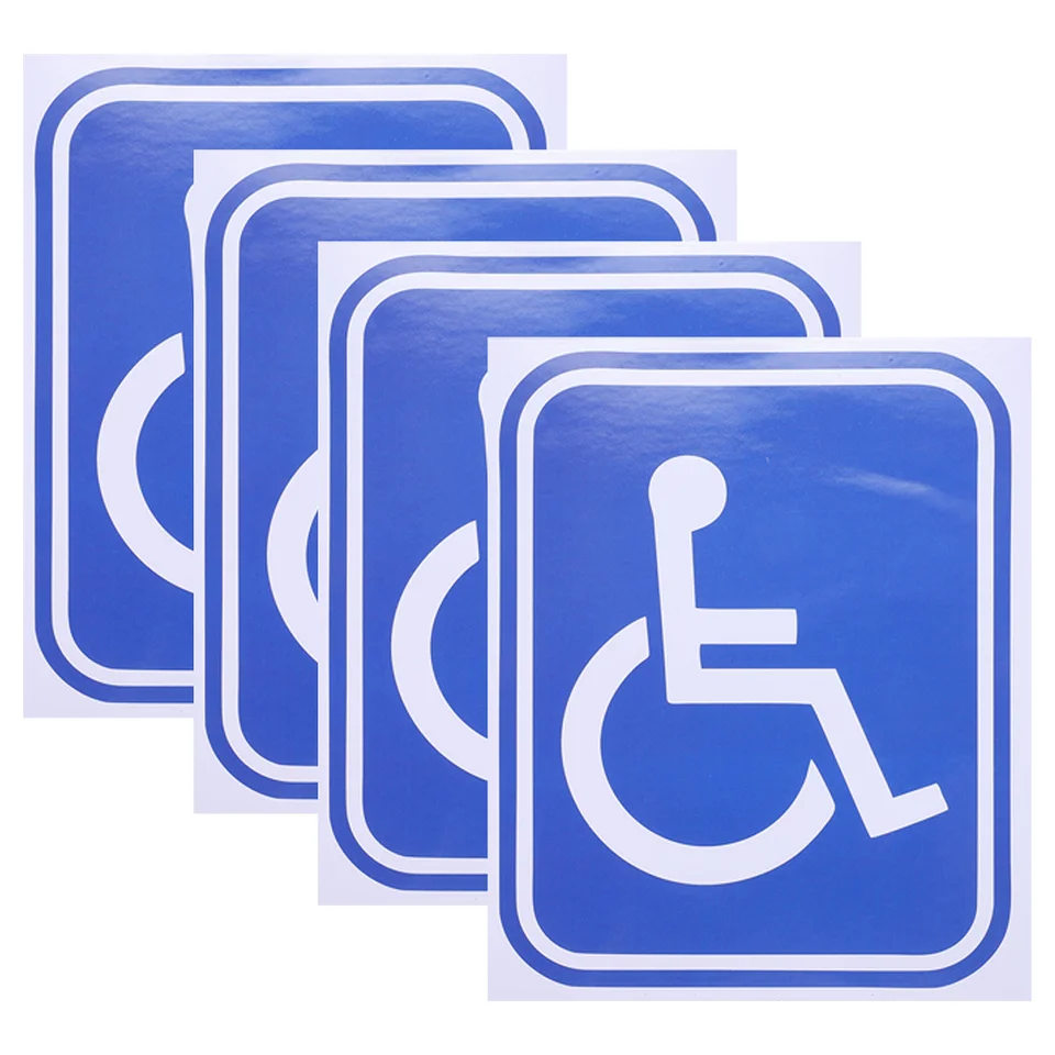 4 počítače nálepka Self Adhesive Zakázané invalidné podpisy vozidla Vozidlo veľké okno Veľkú veľkosť symbolových nálepiek postihnutie
