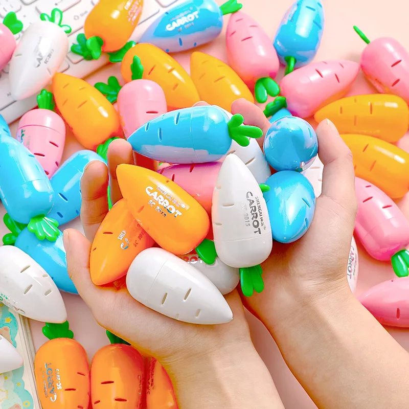 4 počítače roztomilé karikatúra Small čerstvý reďkovkový ceruzkový orezávač kreatívny študent Kawaii Stationaly Back to School Cute School Supplies