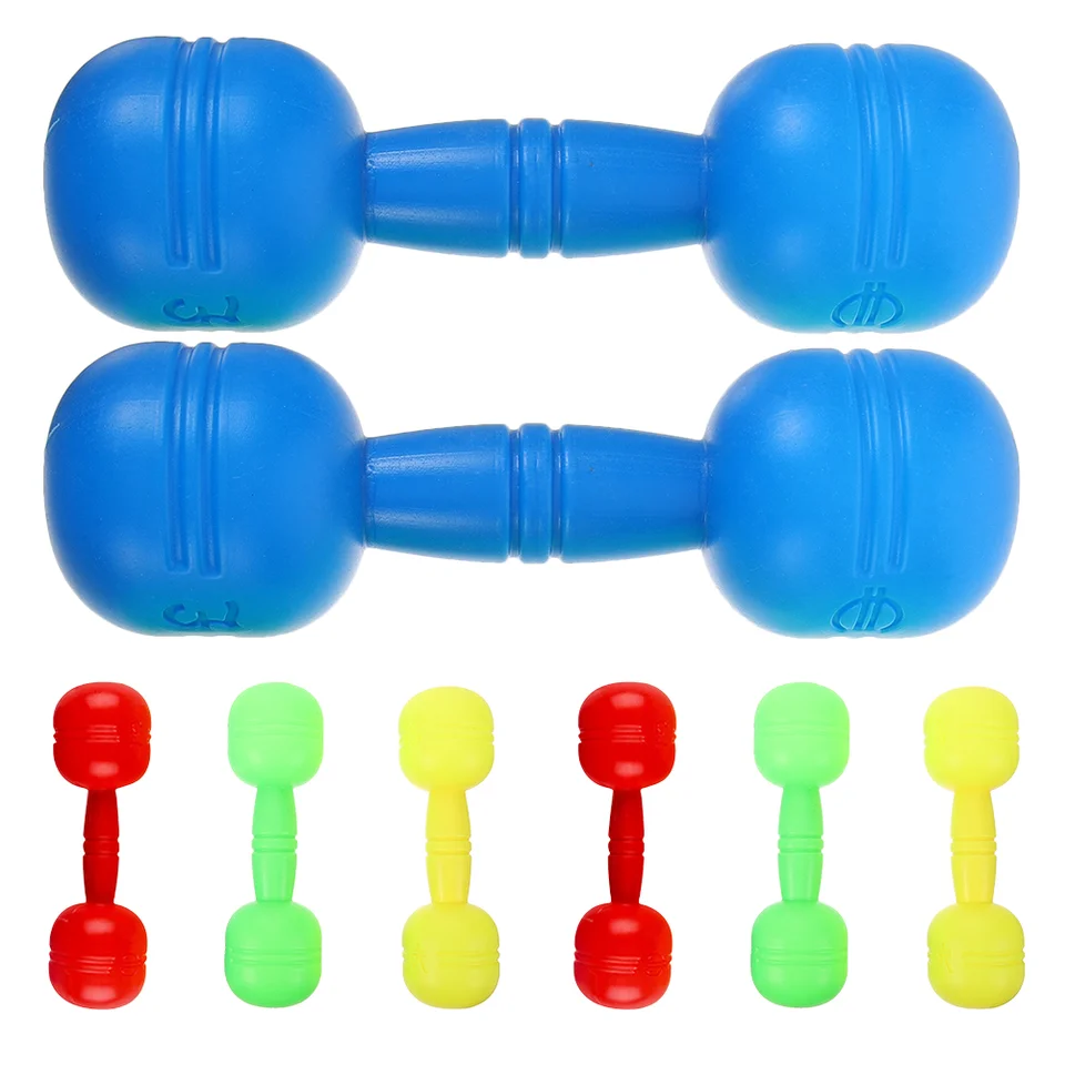 4 páry deti Dumbell Plastické fitness vybavenie pre deti výcvik Vonkajší tanečný nástroj Cvičenie Cvičenie farebná hračka