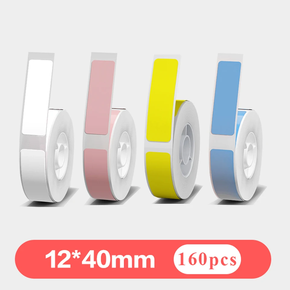 4 Rolls Phomemo D30 Q30 12x40mm Gap Laber Paper Fit for P12 P15 Tlačiareň Vodotesná samolepka na samoobslužnú tepelnú tlačiareň