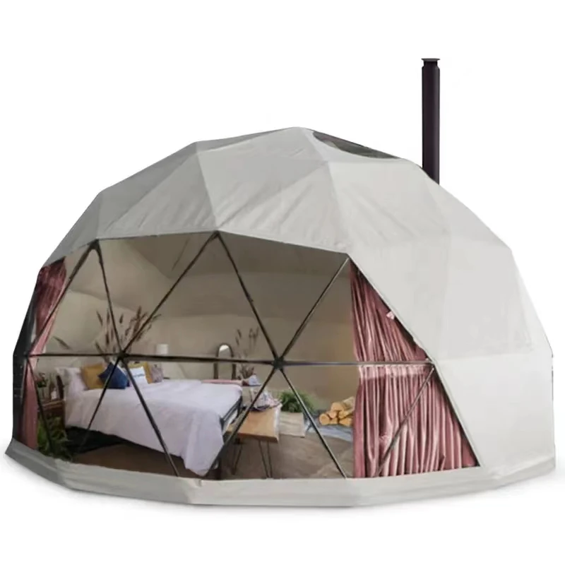 4 sezóna vonkajšia záhrada luxusná hotel kúpeľňa Small Clear PVC Igloo Geodesic House Transparent Glamping Dome Stan