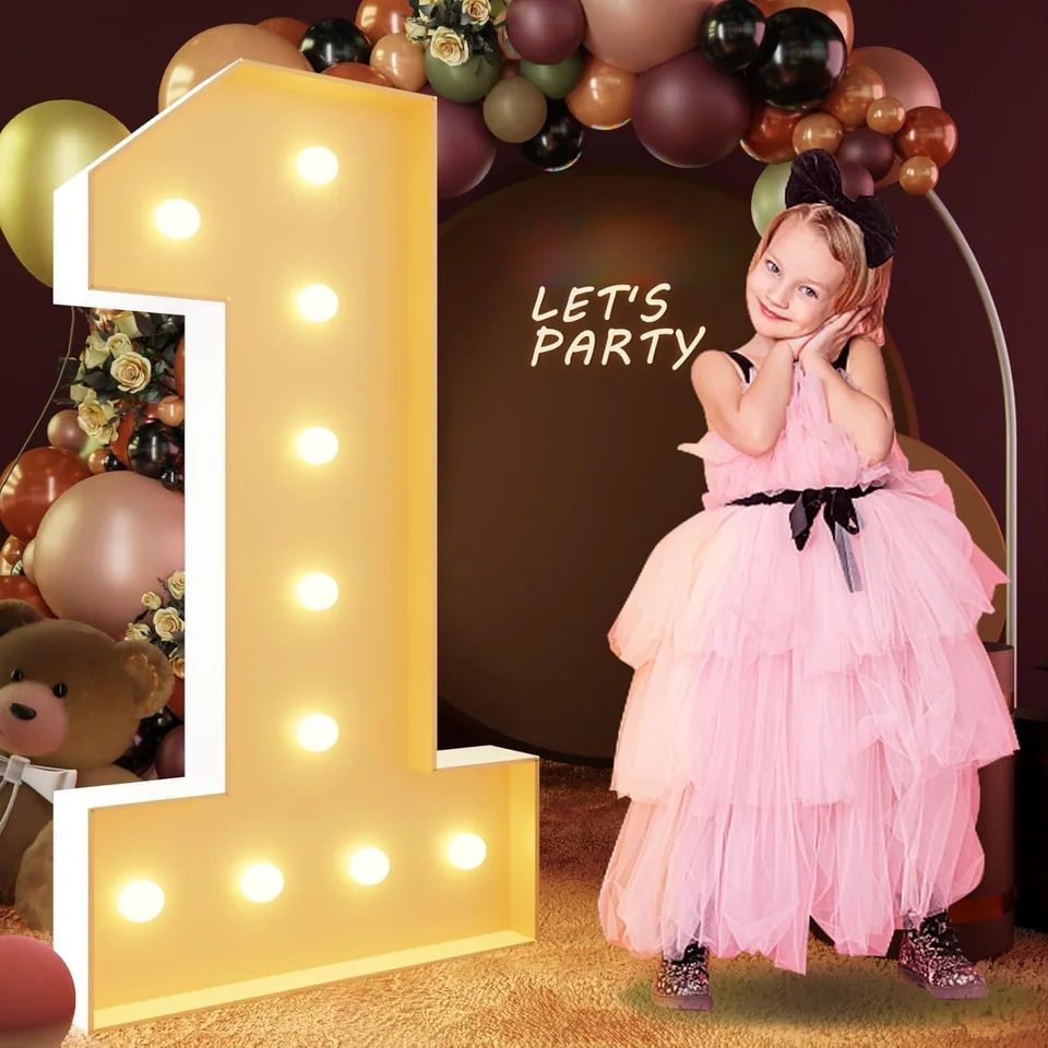 4 stôp/3,3 stôp DIY Marquee Light Up Numbers pre 18. 21. narodeniny dekorácie mozaikových čísel pre balóny výročie Party Foam Board Kit