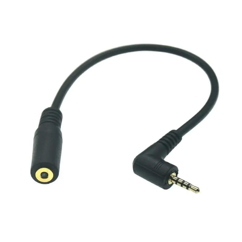 4 stĺpový stereo 2,5 mm muž na ženský konektor 90 Pravá šikmo zvukový adaptér 2,5 mm kábel 20 cm pre zvukovú kartu / Bluetooth Car Dash Dash Cam