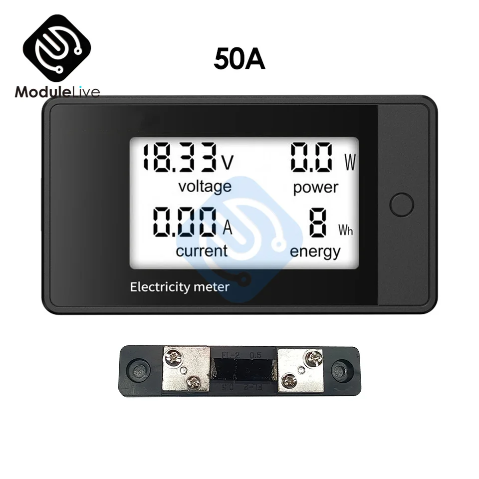 4 v 1 20a 50a 100a 200a 200a DC 8V-100V LCD DC Digitálny výkonový merač napätia Monitor Voltmeter Ammeter Power tester DC 12V merač automobilov