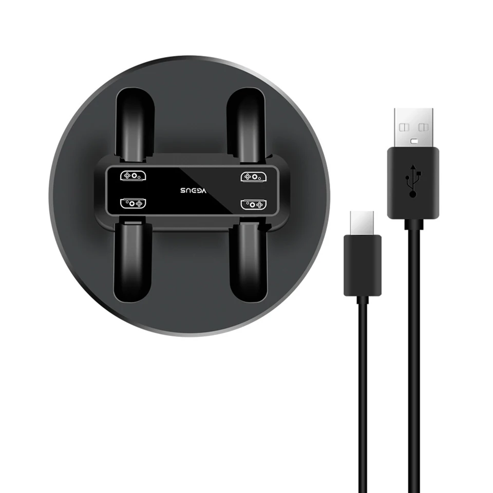 4 v 1 Controller LED nabíjačka 2 x USB port rýchleho ovládača nabíjačky 5V 2A Joystick nabíjanie Dock pre Nintendo Switch Joy-Con Pro