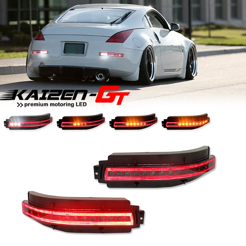 4-v-1 LED zadné hmlové svetlo záložné svetlo brzdové svetlo Dynamické svetlo Turn Signal pre 2003-2009 Nissan 350Z/Z33 White Amber Red