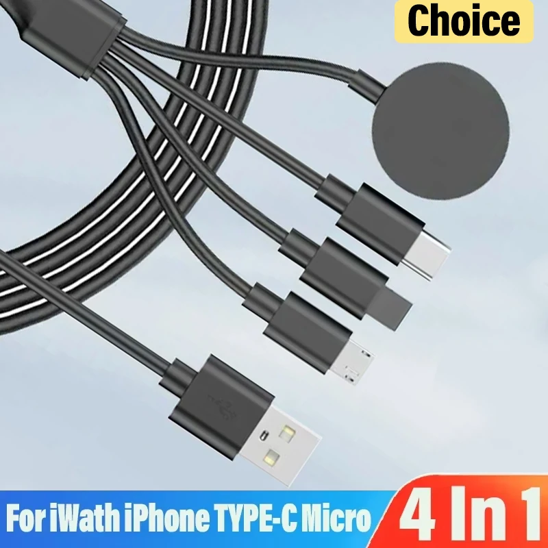 4 v 1 magnetickej bezdrôtovej nabíjačke USB Typ C PD Nabíjací kábel Rýchle sledovanie iPhone 14 /Android Apple Watch Iwatch 1-9 Ultra SE