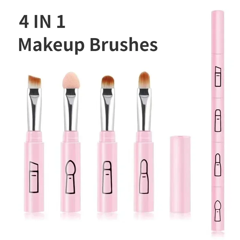 4 v 1 multifunkčné make -up kefy súpravy make -up gadget odnímateľné pery pery kefy na špongiu kefy na domáce cestovanie na domáce cestovanie