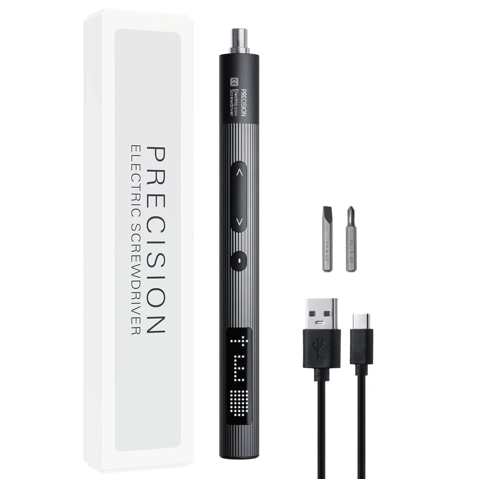 4 v 1 presný elektrický skrutkovač set s 2 magnetickými bitami a LED svetlom profesionálnych opravných nástrojov pre iPhone Camera Watch