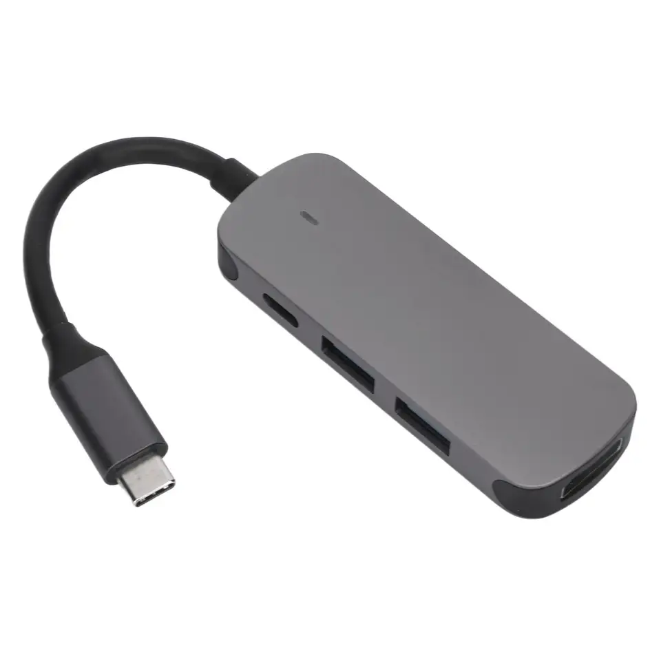 4-v-1 USB C HUB s výstupom 4K HD, PD Rýchle nabíjanie, šírka šedého kovu pre kompatibilitu s notebookom a telefónom