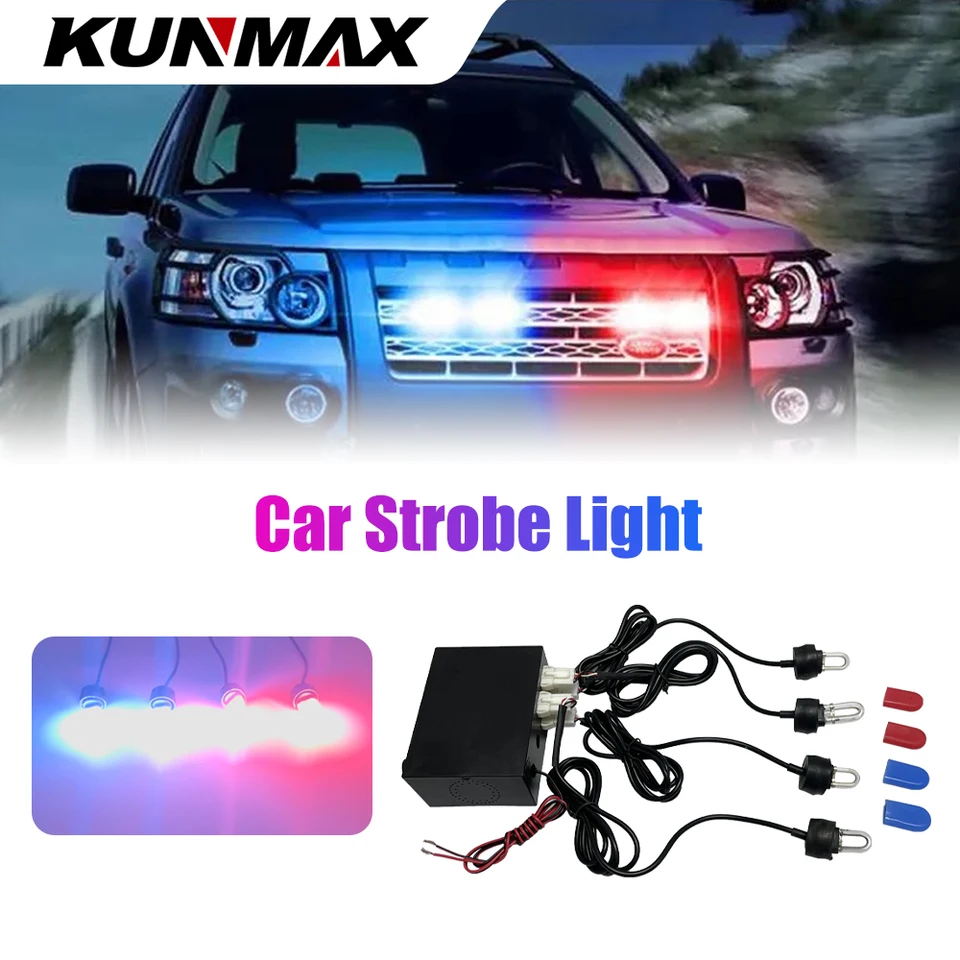 4 v 1 xenón Car Strobe Light Car baterka Xenon Varovné svetlo Vysoko kvalitné bleskové svetlo-704-4