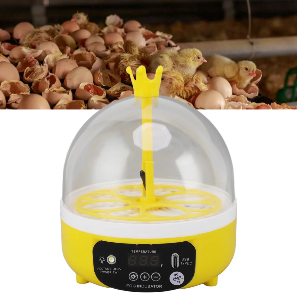 4 vajcia Mini vajíčko Inkubátor automatická regulácia vlhkosti teploty Hydina liahňa pre kuracie kačice