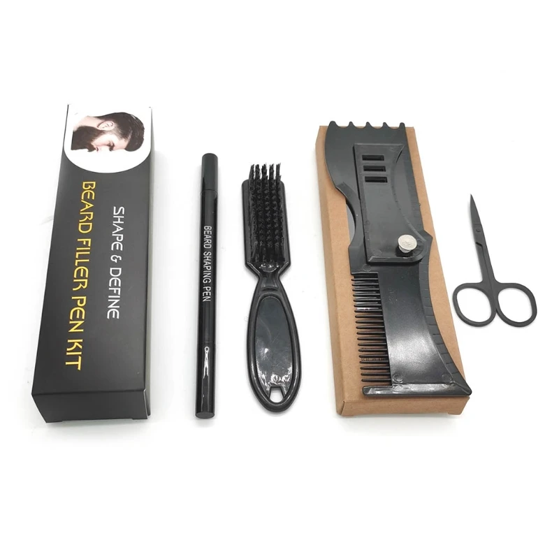 4 Vidlice Tips brada Shaper Tvarovanie pero Styling Styling Scissors Set pre mužov
