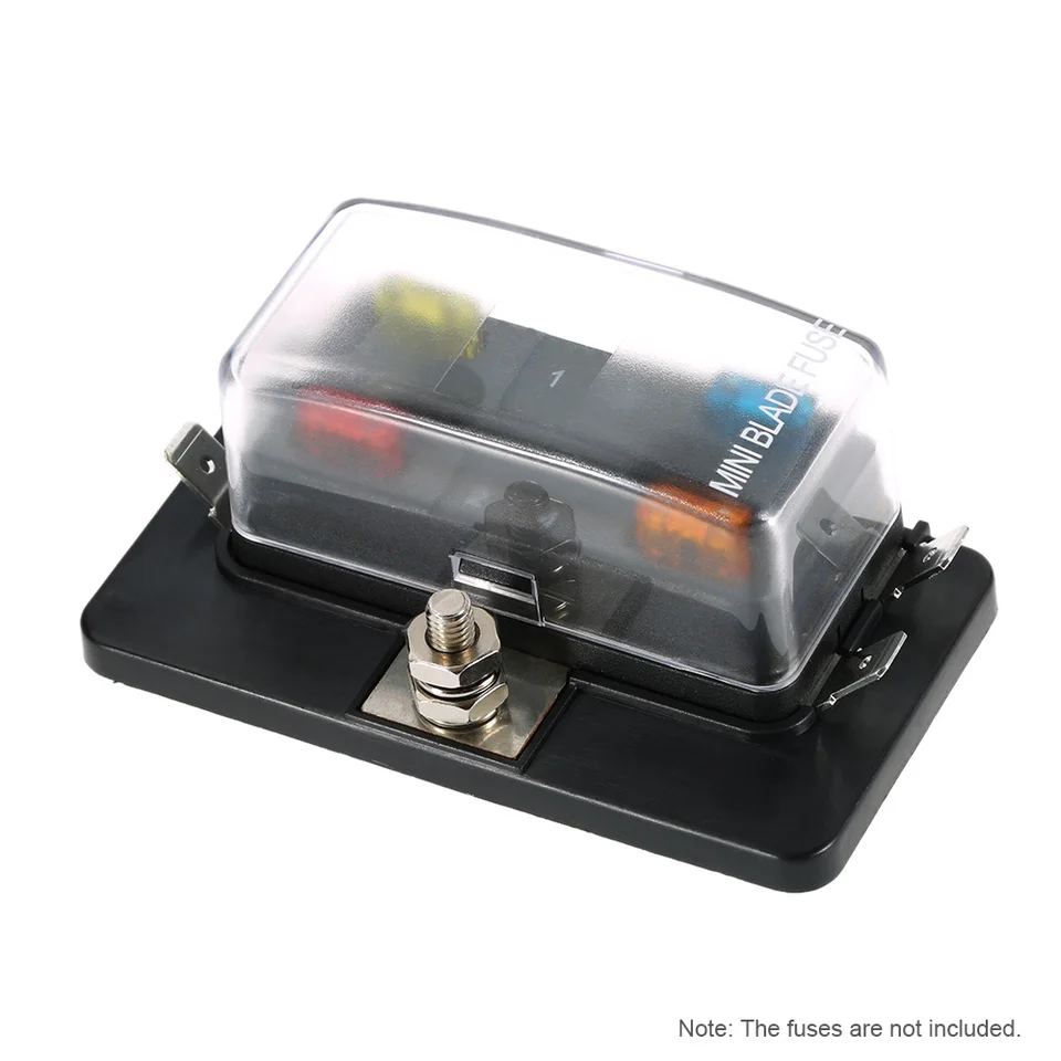 4 -Way Mini Blade Fuse Box Držiteľ APM ATM 5a 10a 25a pre auto lode Marine Trike 12V 24V