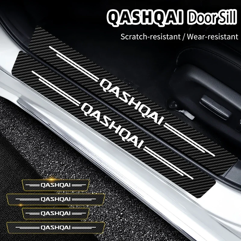4 × nálepky na autá Anti Scratch Dvere Protector pre Nissan Qashqai Logo Prahová hodnota ochrany automobilu Automatické príslušenstvo
