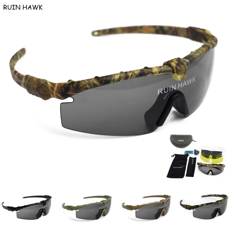 4 šošovky armádne okuliare Outdoor UV ochrana Športové lovecké slnečné okuliare Airsoft Polarizované okuliare Vojenské turistické taktické okuliare