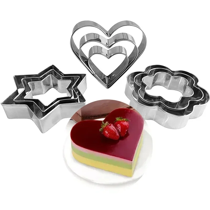 4 štýly na pečenie pleseň sušienky sušienky cookie cutter kveting kruh kruhu Star Pluha z nehrdzavejúcej ocele ovocné vaječné pleseň cookie cookie nožnice