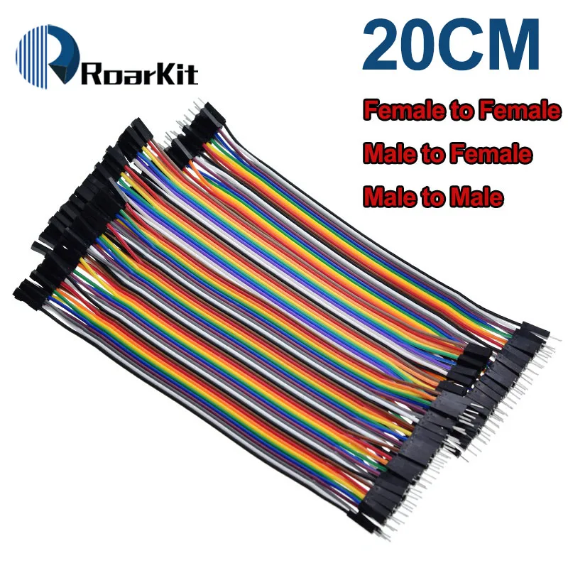 40-120ks DuPont Line 20cm 2,54 mm 40pin Muž k mužovi + samec až samice a ženským až ženským drôtovým káblom pre Arduino DIY Kit