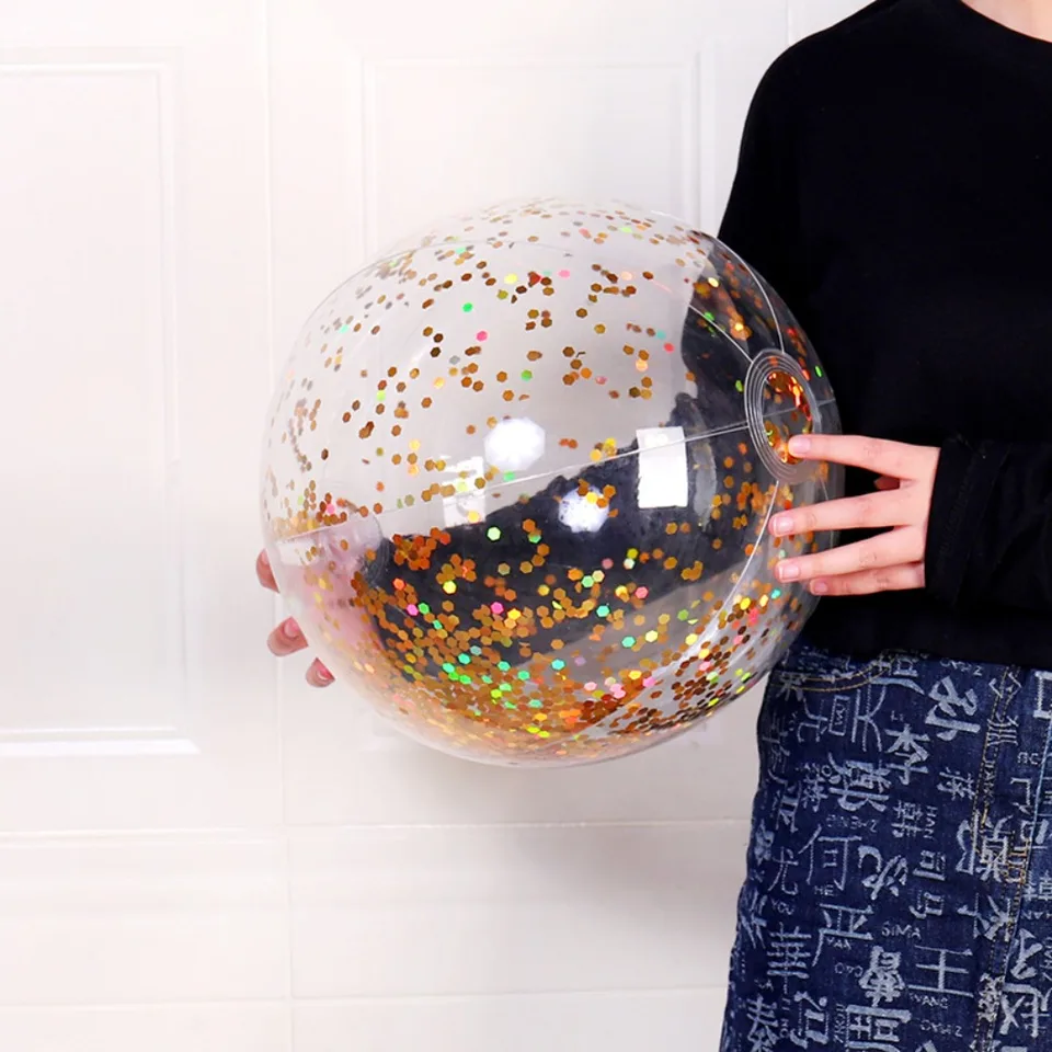 40/60 cm nafukovací trblietavý plážový loptičku Letná vodná guľa Fližba plážové loptičky pre letné hračky na bazén pre deti pre deti dospelých