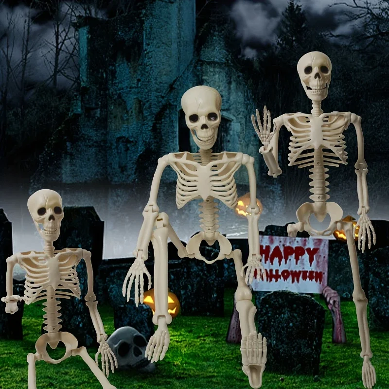 40 cm Halloween ľudský tvar kostra, pozitívna kostra, kosti ľudského tvaru, Halloween Herroor dekorácie, strašidelné domové hororové rekvizity