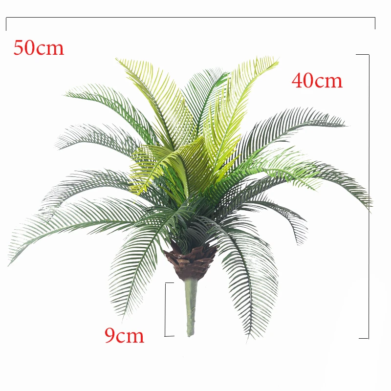 40 cm umelé rastliny Cycas Palm Plast Plastová tropická rastlina falošný strom strom False Frons pre domácu záhradu svadobná dekorácia