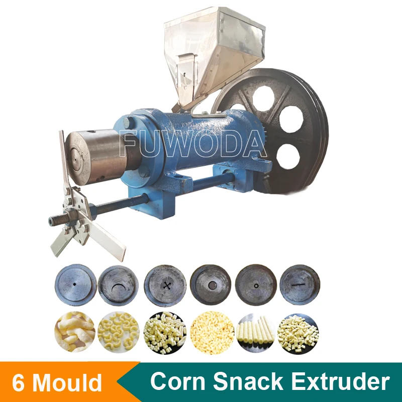 40 kg /h so 6 formou kukuričného občerstvenia potrak s výjackou ryžou Puff Corn Puff Extruder Stroj na kukuričnú ryžu Potraviny nafúknutý stroj