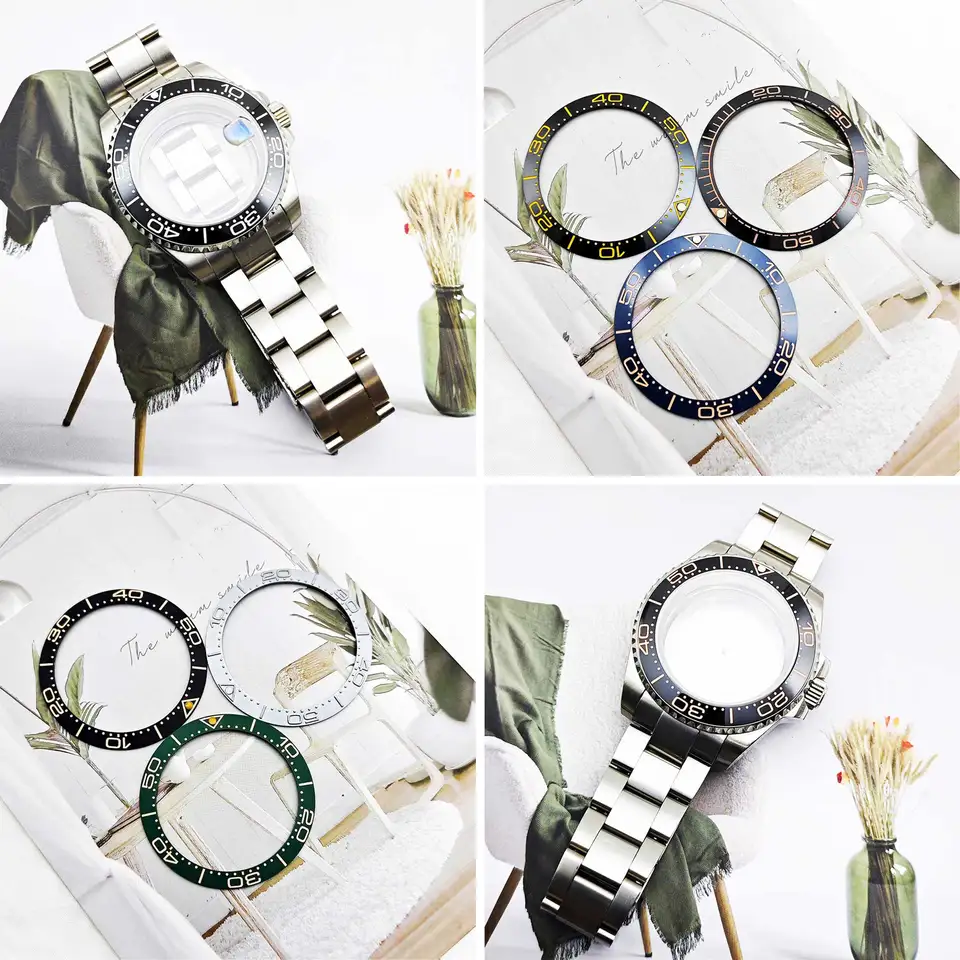 40 mm GMT/Sub Striesol NH35 Pase Sapphire Glass Case, je možné kliknúť na 120 -krát sledovať pánske puzdro Fit NH34 NH35 NH36 NH38 39