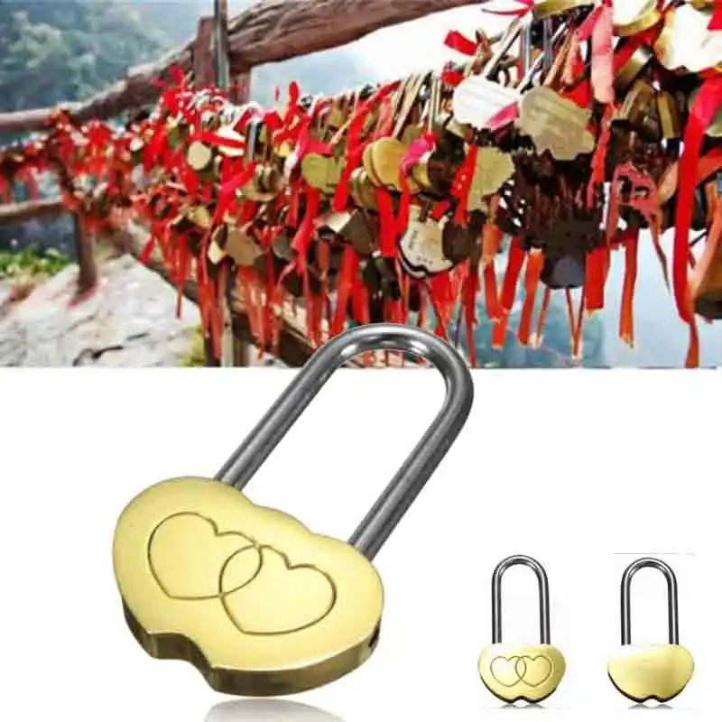 40 mm Love Lock Turist Atracting Prial zámok koncentrického zámku Svadobný zámok nemožno otvorený vyrytý dvojitý zámok srdca