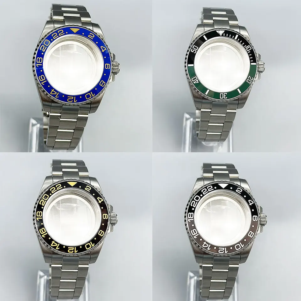 40 mm mužské hliadkové puzdro z nehrdzavejúcej ocele Mechanická vodná duchovná keramika pre NH34 NH36 NH35 8215 MOUNTION WATCH STRAP Braby