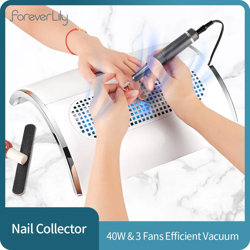 40 W silný kolektor na nechty na nechty na nechty 2 ruky na nechty na nechty s 3 ventilátormi pedikúra manikúra nechtov na nechty Salon Tools