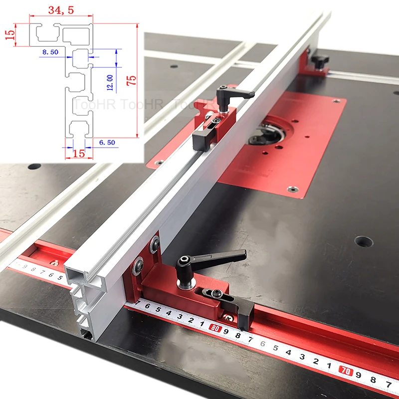 400-1000 mm 75 typu hliníkový pokos T-Track DIY T Slot Bandsaw Jig T-Slot Woodworking Table píla T Track Rail Flot