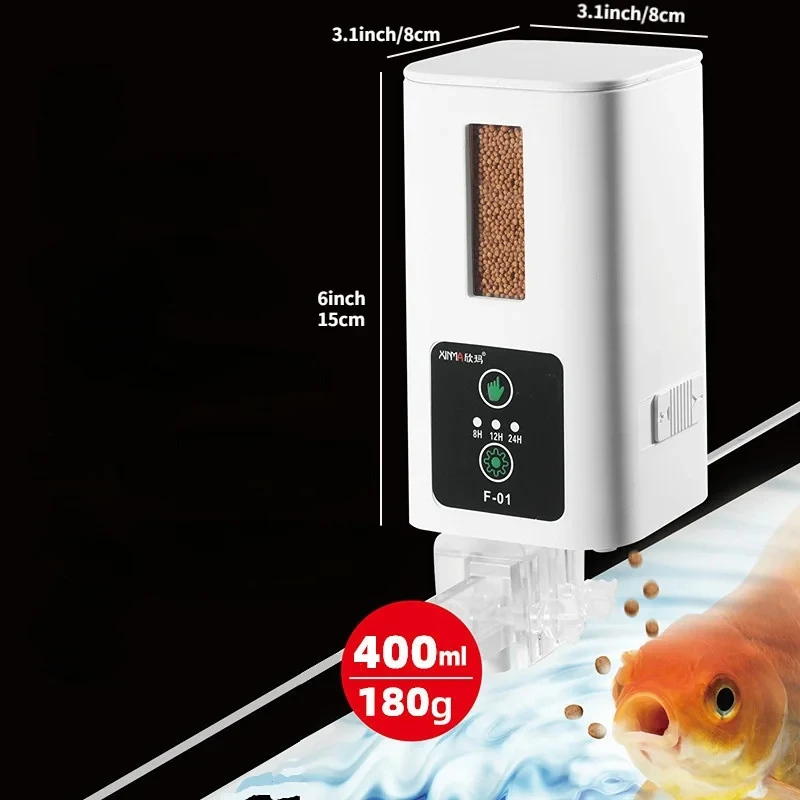 400 ml akváriu Automatische Feeder Aquarium Intelligente Načasovanie Vysokokapacity rýb s veľkými rybami Korytnačka Korytnačka Korytnačka