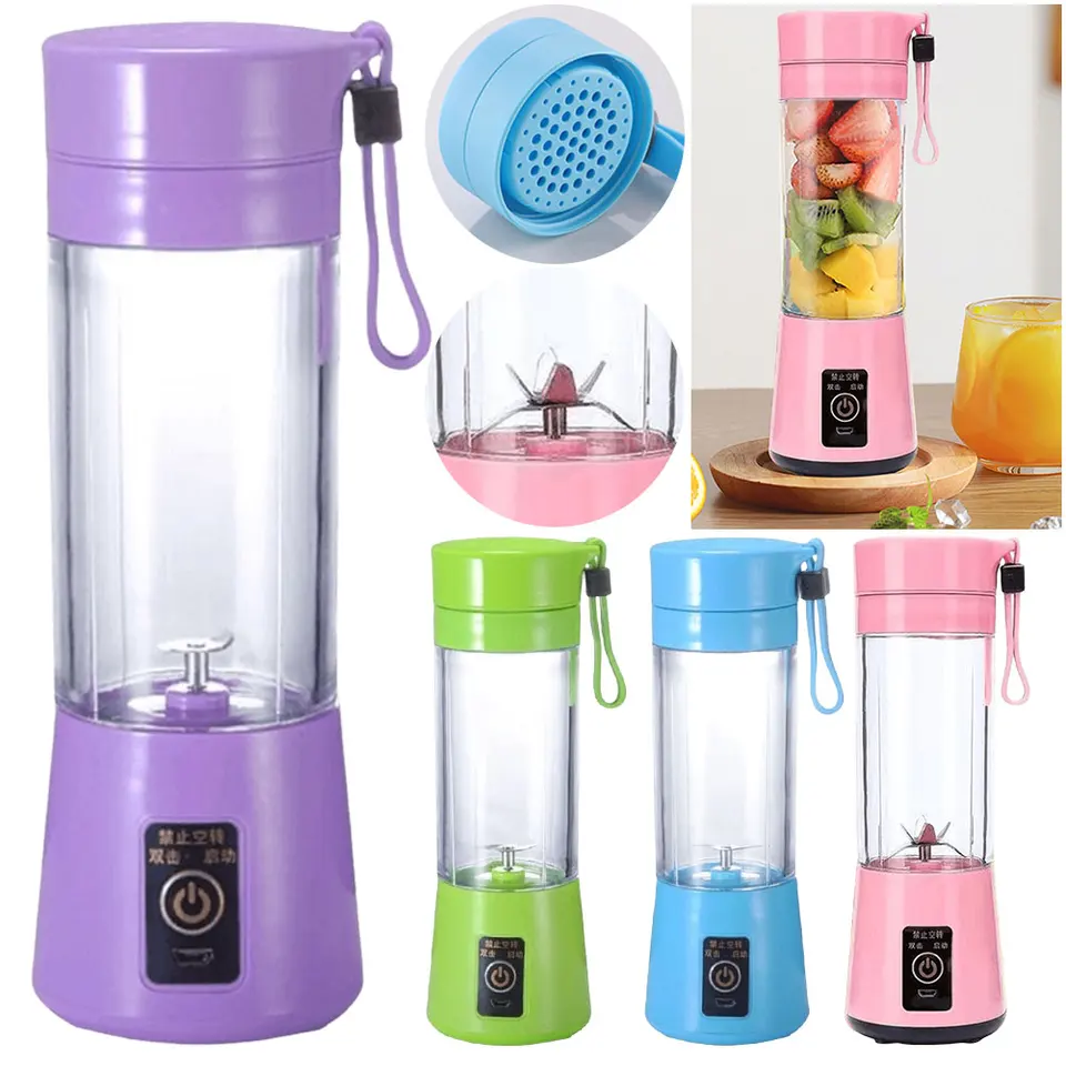 400 ml Crusher Food Dracssor so 6 čepeľami Automatické čerstvé stláčkové USB nabíjanie zeleninového odšťavovacieho mixéra pre domácu kanceláriu cestovanie