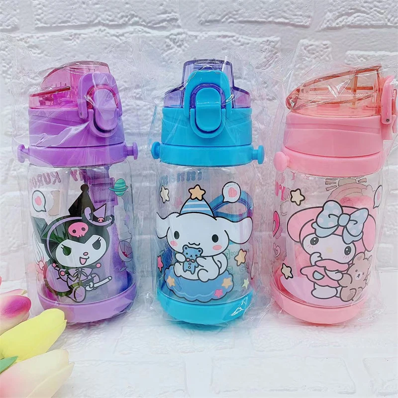 400 ml Kawaii Sanrio My Melody Fľaša vodou Kuromi Cinnamoroll Sport Coffee Cup Prenosný šnúrka Kettle Cartoon Prázdninové darčeky